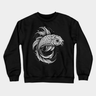 Black and White Fish Crewneck Sweatshirt